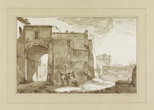 Porta con viaggiatore e mulo da Cornelis Brouwer