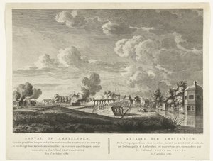 Truppe prussiane attaccano Amstelveen difesa dagli arcieri di Amsterdam il 1 ottobre 1787 da Cornelis Brouwer