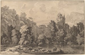 Valle con un castello antico da Cornelis Brouwer