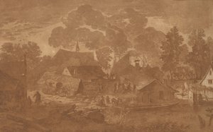 Villaggio con Stagno, c. 1782 da Cornelis Brouwer