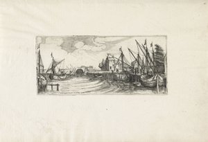 Veduta di un porto con una chiusa (Paesaggi) da Cornelis Claesz van Wieringen (possibly)