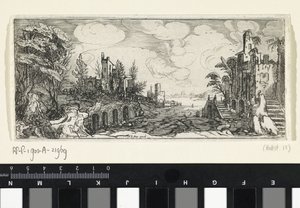 Paesaggio collinare con vista su un fiume da Cornelis Claesz van Wieringen (possibly)