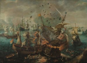 Battaglia di Gibilterra nel 1607 da Cornelis Claesz  van Wieringen