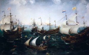 La sconfitta degli spagnoli a Gibilterra da parte di Heemskerk, 25 aprile 1607