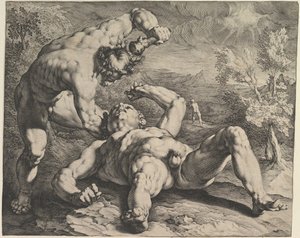 Caino uccide Abele, ca. 1591 da Cornelis Cornelisz van Haarlem