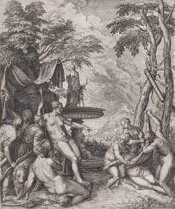 Diana scopre la gravidanza di Callisto, 1566 da Cornelis Cort