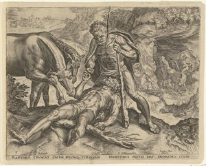 Ercole porta Diomede ai suoi cavalli da Cornelis Cort
