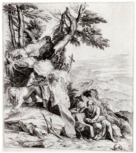Paesaggio con San Girolamo, XVI secolo, 1937 da Cornelis Cort