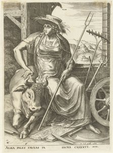 Pales Godinnen e nimfen da Cornelis Cort