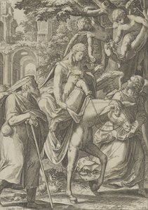 La fuga in Egitto, 1571 da Cornelis Cort