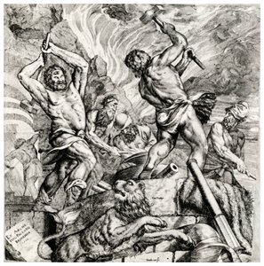 La fucina di Vulcano, XVI secolo, 1937 da Cornelis Cort