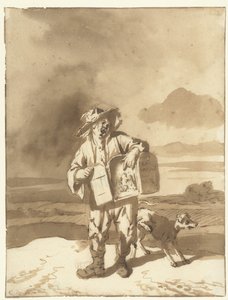 Giovane con un teatrino e un cane da Cornelis Dusart