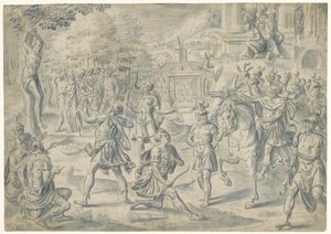 Sparare sul cadavere del padre da Cornelis Floris (II) (circle of)