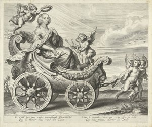 Clara Isabella de Ligne-Arenberg (?) in un carro trionfale