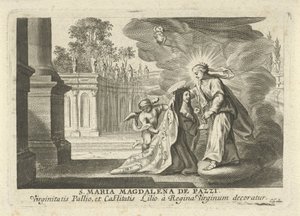 Maria dona un giglio a Santa Maria Maddalena de
