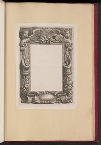 Illustrazione di confine con due putti e frutta da Cornelis Galle I