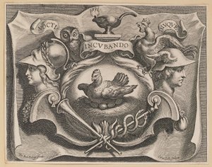 Vignetta per la pagina del titolo di Martinus Bonacina, Opera Omnia da Cornelis Galle I after Sir Peter Paul Rubens