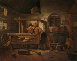Laboratorio del tessitore da Cornelis Gerritsz Decker