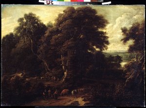Paesaggio delle Fiandre con gregge di mucche