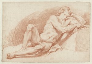 Nudo maschile seduto, appoggiato