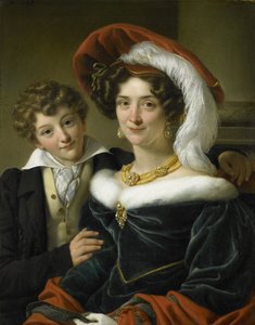 Rudolphina Wilhelmina Elizabeth de Sturler (1798-1873), seconda moglie del conte Johannes van den Bosch, con il loro figlio Richard Leeuwenhart da Cornelis Kruseman (attributed to workshop of)