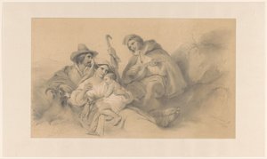 Contadini a riposo da Cornelis Kruseman