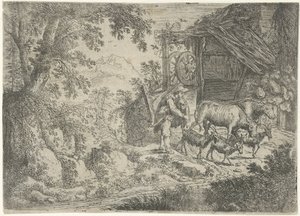 Pastore con capre e mucche da Cornelis Matthieu