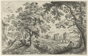 Paesaggio con pescatore da Cornelis Matthieu