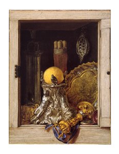 Argenteria in un Armadio Aperto da Cornelis Norbertus Gysbrechts