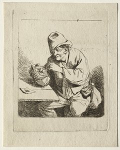 Contadino che accende la sua pipa, metà 1600 da Cornelis Pietersz Bega