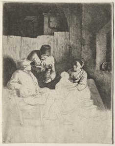 La madre seduta in una locanda, metà 1600 da Cornelis Pietersz Bega