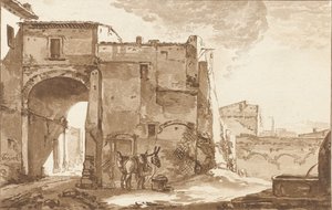 Porta con viaggiatore e mulo