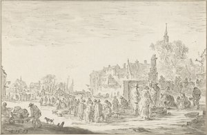 Mercato del pesce da Cornelis Ploos van Amstel (signed by artist)