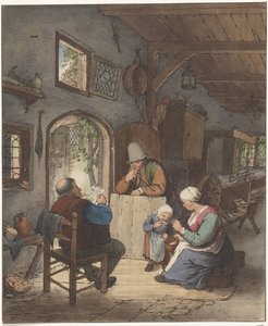 Lettore di giornale in un interno da Cornelis Ploos van Amstel