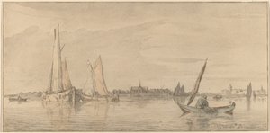 Fiume con città da Cornelis Ploos van Amstel