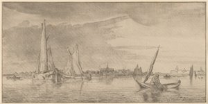 Fiume con città
