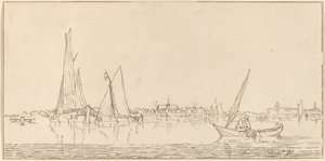 Fiume con Città da Cornelis Ploos van Amstel