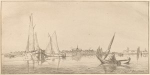 Fiume con Città da Cornelis Ploos van Amstel