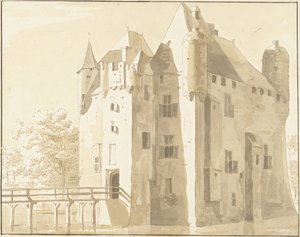 Castello Frissestein a Herwijnen, retro da Cornelis Pronk (possibly)
