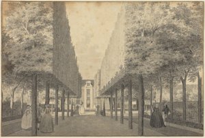 Signore e signori che si godono un giardino olandese da Cornelis Pronk