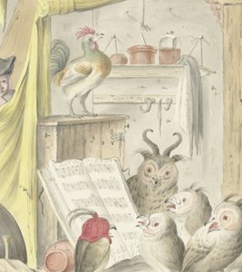 Interno con concerto di uccelli