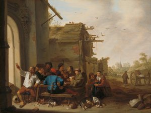Figure davanti a una locanda di campagna da Cornelis Saftleven