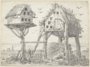 Due colombaie da Cornelis Saftleven