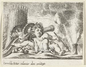 Due bambini con cannoni da Cornelis Schut (I)