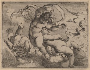 Tre putti volanti da Cornelis Schut I