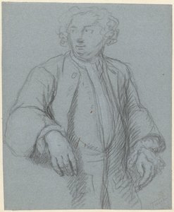 Ritratto di un uomo sconosciuto con cappotto lungo, tre quarti verso sinistra da Cornelis Troost (attributed to)