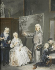 Il paesaggista Dirk Dalens III (1688-1753) con la sua seconda moglie Maria Schaack (m. 1766) e i figli Anna (nata 1725), Willem (1737-60) e Jacobus (1741-63)