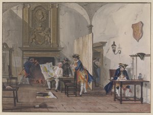 Ufficiali in una sala di guardia da Cornelis Troost