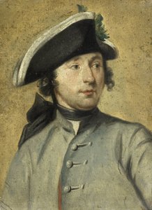 Ritratto di Ludolf Backhuysen II, pittore e dragone, nipote del pittore marino Ludolf Backhuysen I da Cornelis Troost