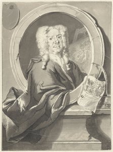 Ritratto di Jacob Campo Weyerman in medaglione da Cornelis Troost